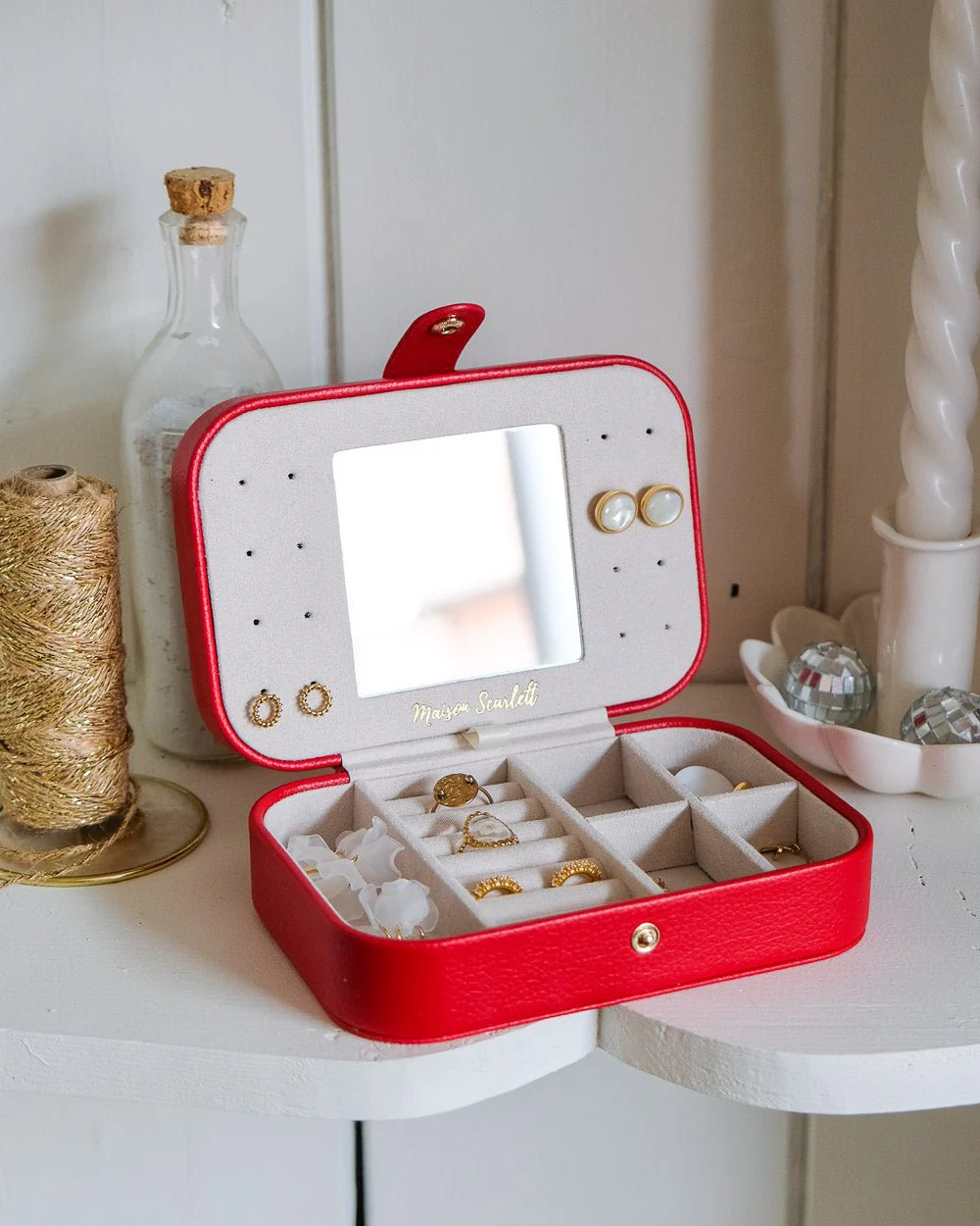 Boîte à bijoux de voyage Brigitte en cuir PU - Image 19