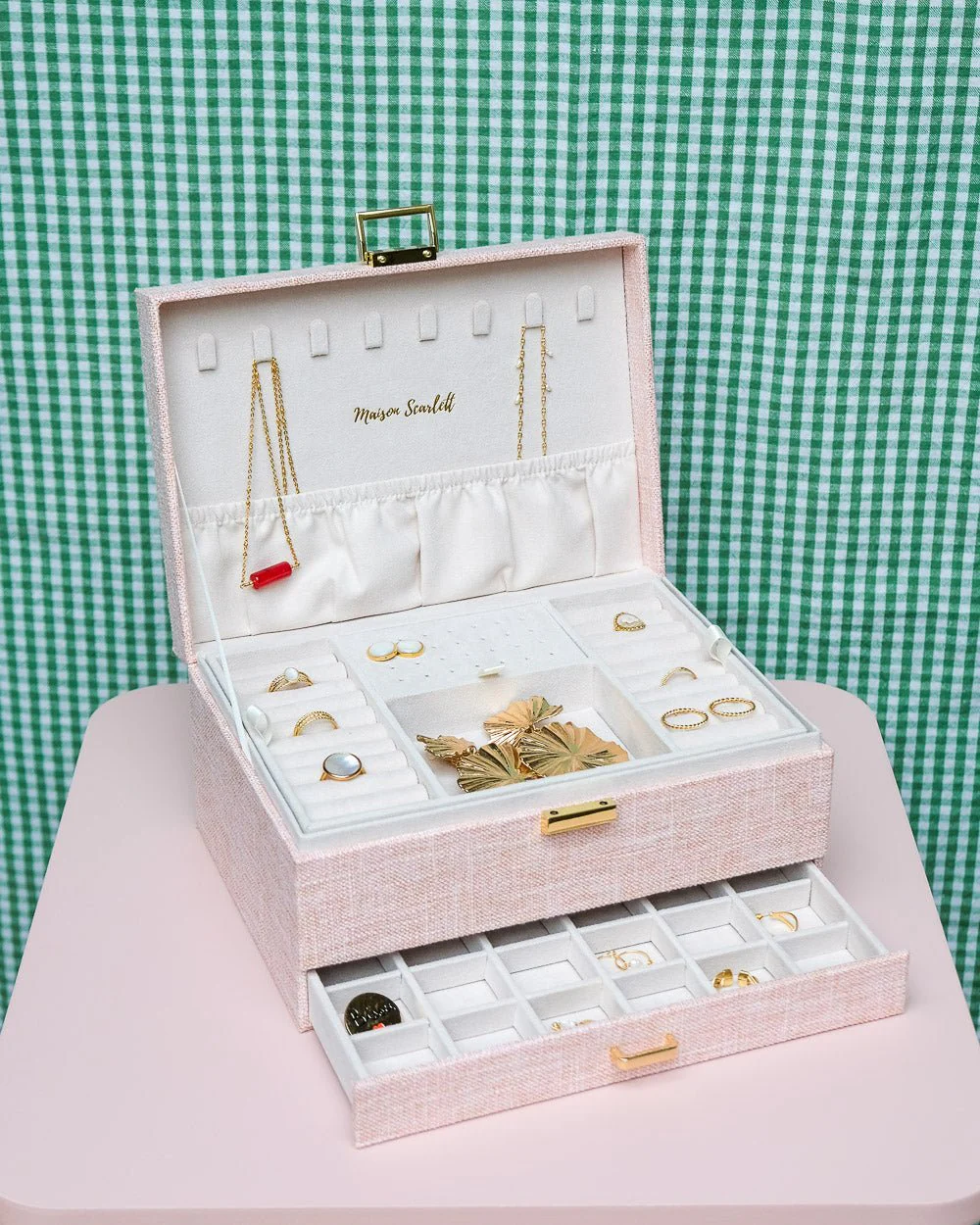 Boîte à bijoux Denise effet lin - Image 5