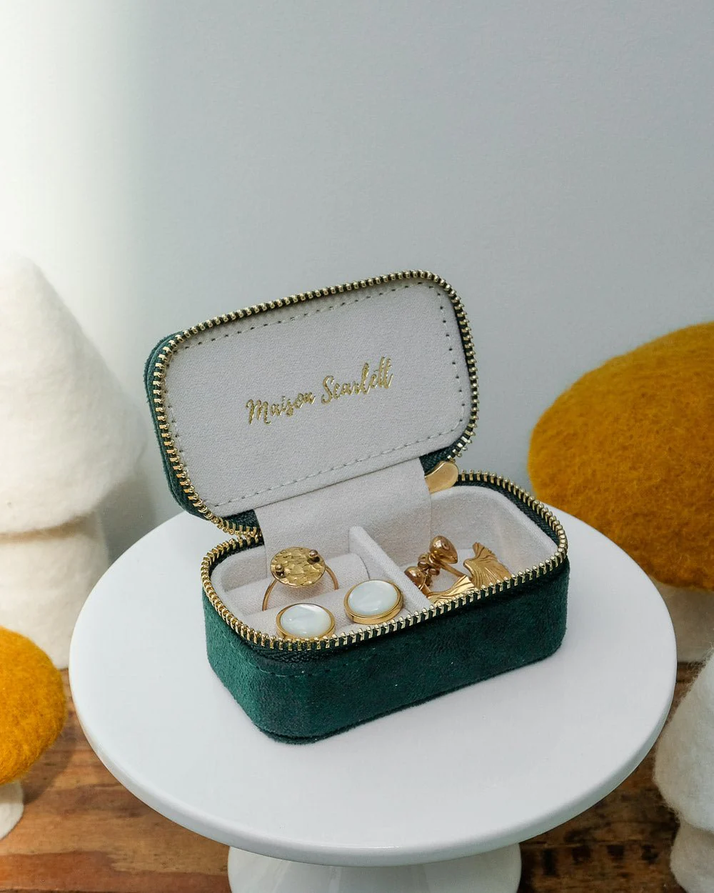 Mini boîte à bijoux de voyage Marie en velours - Image 11