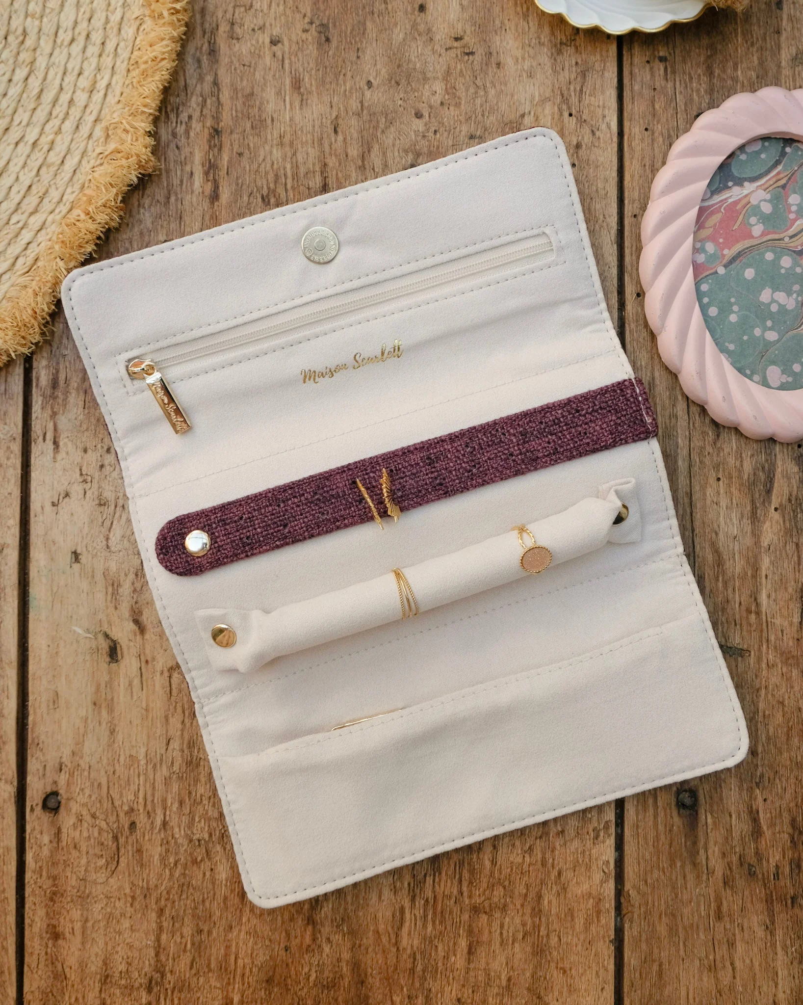 Pochette à bijoux Catherine effet lin - Image 13