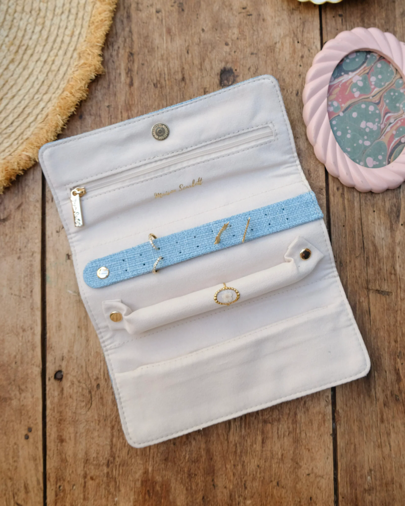 Pochette à bijoux Catherine effet lin - Image 9